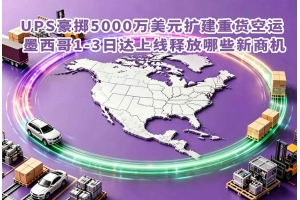 UPS豪擲5000萬美元擴建重貨空運 墨西哥1-3日達上線釋放哪些新商機