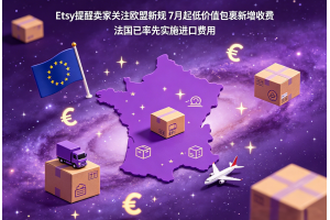 Etsy提醒賣家關注歐盟新規7月起低價值包裹新增收費 法國已率先實施進口費用