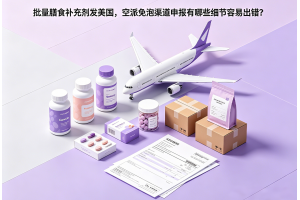 批量膳食補充劑發美國，空派免泡渠道申報有哪些細節容易出錯？